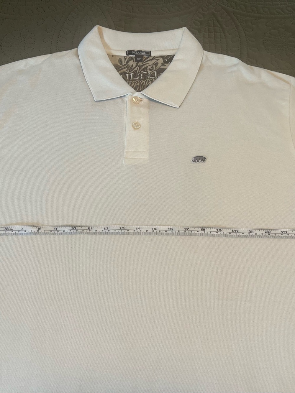 ECKO Unlimited Men’s XXXL (3XL) Cream Polo with an embroidered Rhino logo - Picture 8 of 11
